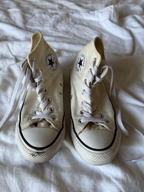 Converse Cream High Top Chuck Taylor Sneakers